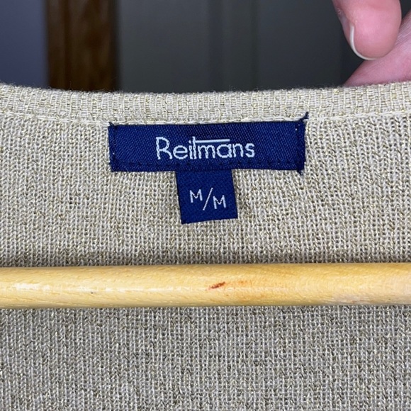 Reitmans Yellow and Gold Metallic Detail Tank Top Turtle Neck + Cardigan - Picture 9 of 10